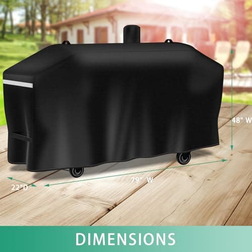 79 inch GC7000 Grill Cover for Smoke Hollow 4 in 1 Combo PS9900 PS9900-SY18 8500 47180T, Tc37118, 600D Outdoor Smoker Cover for Pit Boss Memphis Ultimate 4-in-1 KC Combo Platinum Series