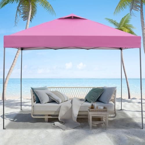 GDY 10'x10' Pop Up Canopy Tent, Outdoor Canopy Tent, Commercial Instant Gazebos, Portable Shelter Canopies, for Patio/Outdoor/Wedding Parties and Events,(Pink).