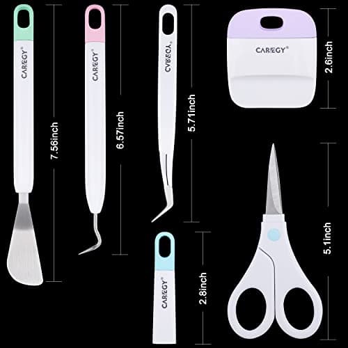 CAREGY Craft Vinyl Weeding Tools Set, Precision Craft Tools Kit, Weeding Kits for Cricut/Silhouette/Siser/Oracal 631/651/751 Vinyl