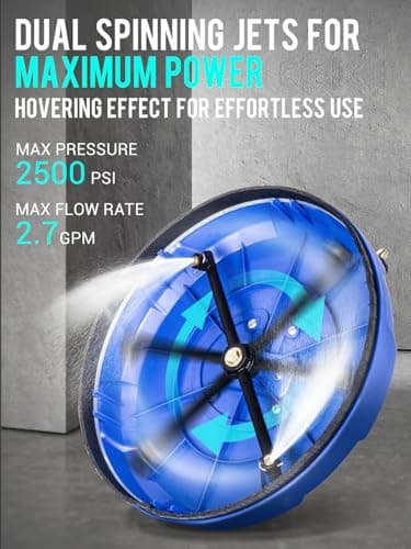 14” Electric Pressure Washer Surface Cleaner Attachment, 2500 PSI Universal Power Washer Accessories for Driveway Sidewalk Deck Patio Concrete Cleaning, 1/4" Quick-Connect, Dual Rotary Nozzles