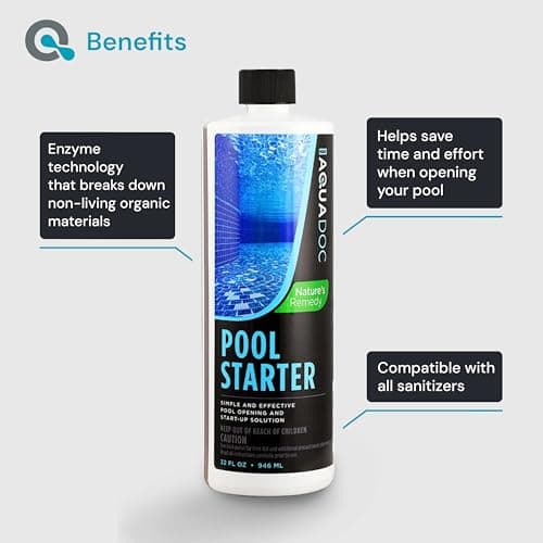 Pool Opening Chemical - 32oz for up to 30,000 gallons - Pool Starter Kit for Above Ground & Inground Pools - AquaDoc Pool Chemicals Made in USA