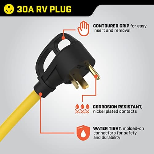 Champion Power Equipment 30-Foot 30-Amp 125-Volt RV Generator Power Cord, (TT-30P to L5-30R)