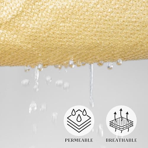 Shade&Beyond Triangle Sun Shade Sail 16'X16'X16' Permeable Canopy Sand for Patio Garden Yard Deck Pergola (We Make Custom Size)