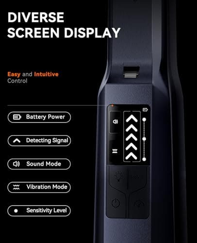 SUNPOW Metal Detector Pinpointer Rechargeable for Adults & Kids, Adjustable Sensitivity, IP68 Fully Waterproof, 360° Detection, 4 Modes - Handheld Pin Pointer Wand with LCD Screen - NXGD01