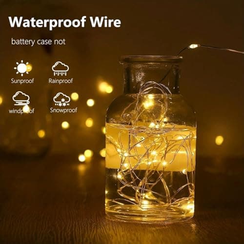 4-Pack Fairy Lights Battery Operated with Timer, Waterproof 16FT 50 LED String Lights Indoor Outdoor, Cuttable Starry Fairy Lights for Christmas Home Bedroom Wedding DIY Centerpiece Decor (Warm White)