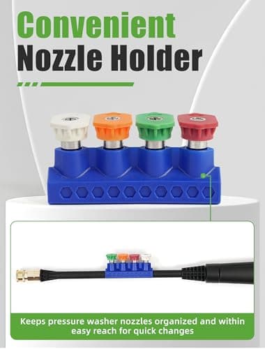 Pressure Washer Gun Set, Max W.P. 2320PSI, B.P. 5000PSI, M22-14mm & M22-15mm Fitting, 4 Stainless Steel Nozzle Tips & Holder, Replacement for Ryobi Powerstroke Greenworks and More Power Washers
