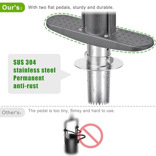 Dolibest Bulb Planter Tool w/Soft Grip, Grass Plugger Tool w/Stainless Steel Sharp Serrations, Depth Adjust Pre-Assembled Sod Plugger w/Centre Auto Dump Design for Lawn Planting Bulbs and Grass Repair