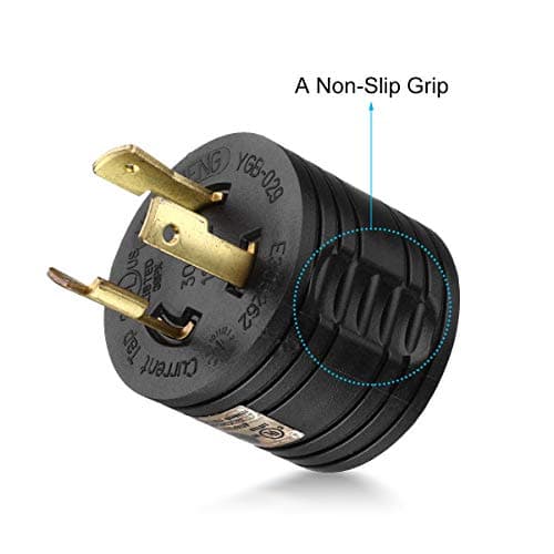 Miady RV Generator Adapter, 3-Prong 30A Male to 30Amp Female RV Power Plug for Camper Motorhome Trailer/UL Listed