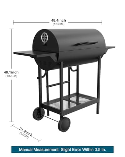 Extra Large Charcoal BBQ Grill, 918 Square Inches Cooking Space, Outdoor Barbecue Grill with 2 Foldable Side Tables for Outdoor Backyard Patio Picnic Parties Camping, Black