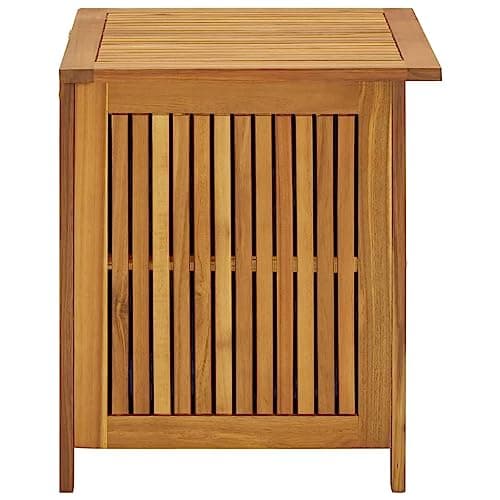 vidaXL Outdoor Storage Box, Deck Box with Lid, Storage Chest with Water-Resistant Bag Inside, 23.6''x19.7''x22.8'', Solid Acacia Wood