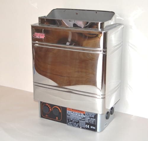 TURKU Residential 9KW 240V 450 CU. FT Stainless-Steel Wet & Dry Sauna Heater Stove with External Digital Control (EXTERNAL CON5 DIGITAL CONTROLLER, STAINLESS STEEL 9KW SAUNA STOVE)