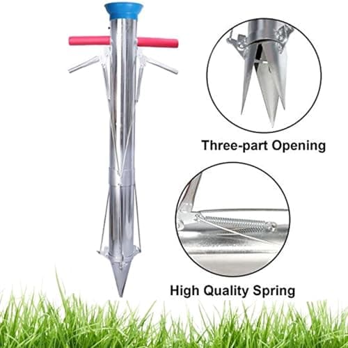Bulb Planter Tool,2024 New Stainless Steel Planting Garden Tools, Multifunctional Garden Tool,Multi Functional Vegetable Seedling Transplanter,for Plant Bulb Seeds (Single Handle), silver