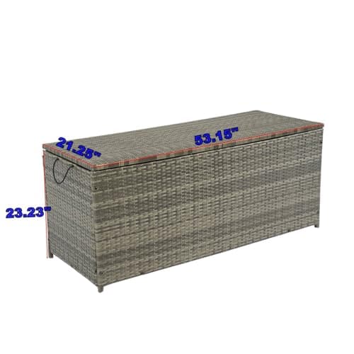Rattan Outdoor Storage Box with Waterproof Liner, Portable Dual-Purpose Patio Deck Box & Side Table