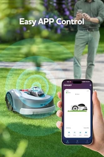 N2000 Robot Lawn Mower Perimeter Wire Free RTK,TOF,Vision Robotic Lawnmower 1.5 Acres,AI Assisted Mapping,Virtual Boundary,Multi Zone Management,APP Control,Cut Height 0.8"-3.5",Anti-Theft