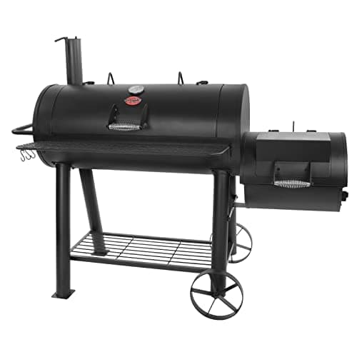 Char-Griller® Competition Pro® Barrel Grill and Offset Smoker, Includes Side Fire Box for Texas-Style Offset Smoking, Metal Cooking Grates, 1,010 Cooking Square Inches in Black, Model 2823 in Black