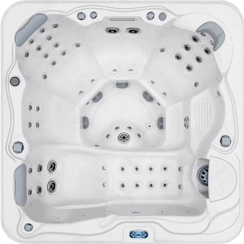 Destination Outdoor Hot Tub, 5-Person 59-Jet 80-Port 4-Pump Lounger Spa with Waterfall Arch and Bluetooth Stereo by Aqualife by Strong Spas