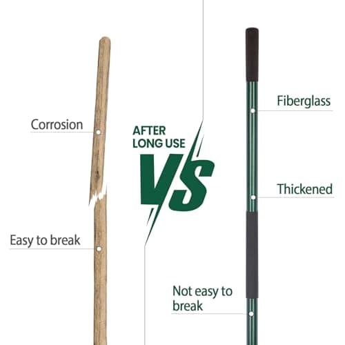 Shovel for Digging, 56 Inches Heavy Duty Shovel for Gardening, Round Shovel for Digging with Fiberglass Handle (Green)