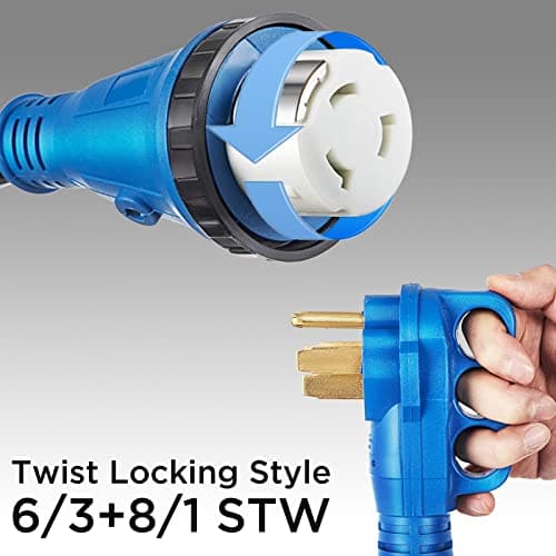 50 Amp Generator Cord and Power Inlet Box, 15FT Generator Cords 50 Amp,125V/250V Generator Power Cord NEMA14-50P/SS2-50R Twist Lock Connector