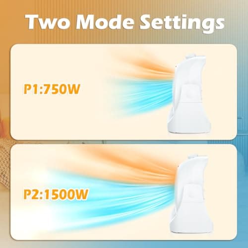 LifePlus 2 in 1 Heater Fan Combo, Portable Cooling Desk Fan, Air Circulator Fan 45° Tilt, 2 Wind Speeds, 1500W Overheat Protection Personal Small Floor for Home Office White
