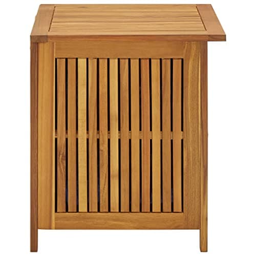 vidaXL Outdoor Storage Box, Deck Box with Lid, Storage Chest with Water-Resistant Bag Inside, 23.6''x19.7''x22.8'', Solid Acacia Wood