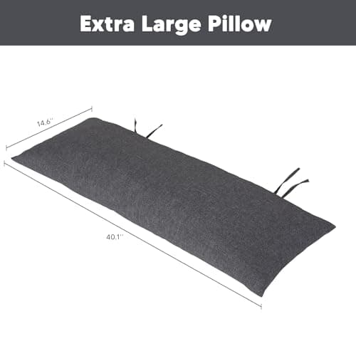 SUNCREAT Detachable Extra Large Outdoor Hammock Pillow with Ties, Dark Gray