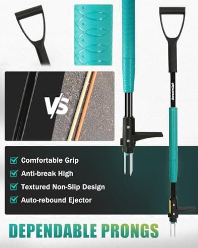 Breeze Touch 39" Weed Pulling Tool, 3-Claw Detachable Weed Puller Tool with Long Handle, Heavy Duty Stand Up Weeder Weeding Tool for Lawn, Yard, Garden, Crabgrass, Dandelion Picker, Weed Remover