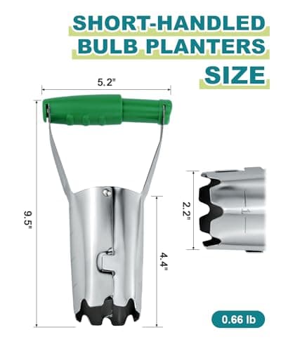 Bulb Planter Tool with Release Button&4Inch Measurements Tulip Planting Tool Bulb Transplanter Bulb Digger for Removing Soil and Planting Bulbs or Other Small Plants in Pots and Flowerbeds