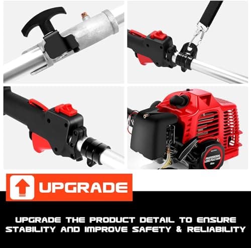 Pole Saw Gas Powered 58 CC, 2 Cycle Gas Powered Pole Saw with 11.5 Inch Pole and 16 Foot Retractable Long Pole Saw - Gas Pole Saws for Tree Trimming