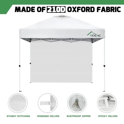Instant Canopy Tent SideWalls for 10x10 FT Pop Up Canopy, 210D Polyester Waterproof, White (1PCS Sidewall Only, Tent NOT Included)