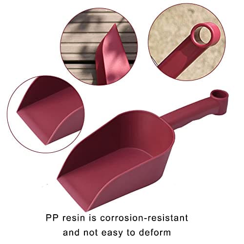 2 Pcs Garden Scoops PP Resin Hand Trowels Hanging Hole Design Shovel Scoops for Home Flower Soil Planting Digging Transplanting Compost Dog Food