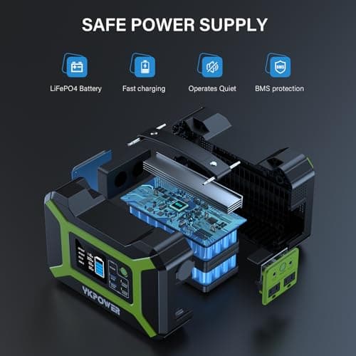 Portable Power Station 300W (Peak 600W), YKPOWER 296Wh Backup Lithium Battery Solar Generator with 110V AC Output, 60W USB-C PD Output, LED Light, Power Station for Outdoor Camping Travel RV CPAP Home