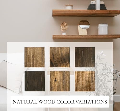Fireplace Mantel, Rustic, Shelf, Floating Mantle, Real Wood, Beam, URBANDI (Dark Brown, 60Lx6Hx8D)