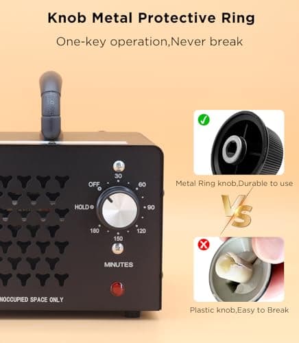ONAMOR Ozone Generator Odor Eliminator 70000mg, High Capacity Ozone Machine Odor Removal Up to 6000 Sq.Ft, Ionizer Ozonator for Smoke, Car, Basement And Pet Room, Black