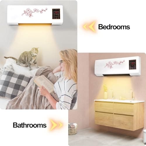 Mini Wall Mounted Air Conditioner Quiet Wall AC Unit For Bedroom 2 In 1 Smart Air Conditioner Cooler And Heater Combo With Remote Control, Portable Air Conditioner For Bedroom, Garage, Nursery