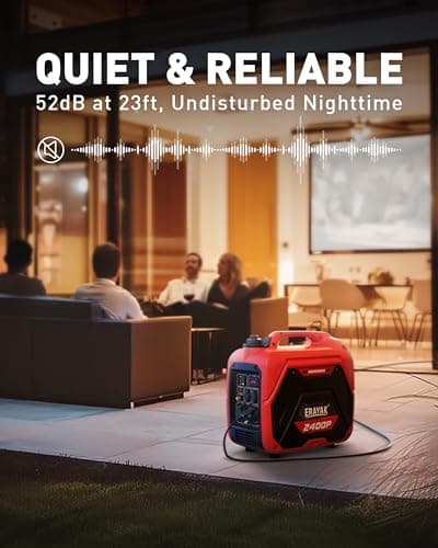 ERAYAK 2400W Portable Inverter Generator for Home Use, Super Quiet Small Generator for Camping Outdoor Emergency Power Backup, Gas Powered Engine, EPA Compliant