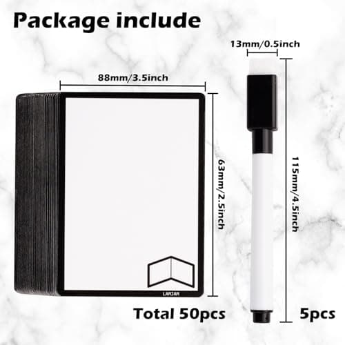 50 Pieces Reusable Dry Erase MTG Tokens with Marker Double-Sided MTG Proxy Cards for Magic The Gathering DIY Blank Card Games Accessories