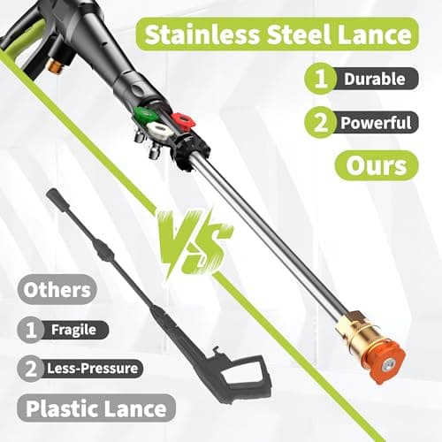 Electric Pressure Washer, 3500 PSI 2.4 GPM Power Washer with Anti-Tipping Technology, 4 Quick Connect Nozzles, Foam Cannon, Stainless Steel Lance, High Pressure Washer for Cars/Fences/Driveways/Patios