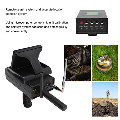 Metal Detector, 1200M Range 25M Depth Professional Underground Metal Scanner High Accuracy Gold Silver Copper Diamond Locator with 2 Antenna and Headphones for Treasure Hunting (Black)