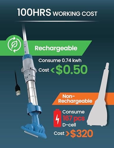 KOKIDO 5-in-1 Rechargeable Spa Vacuum Cleaner Set with 3 Hand Tools, IPX8 Safe for Warm/Cold Water, Portable, Light Duty Cleaning for Inflatable Spas, Hot Tubs, Jet Tubs, Debris & Sand Cleaning XV100