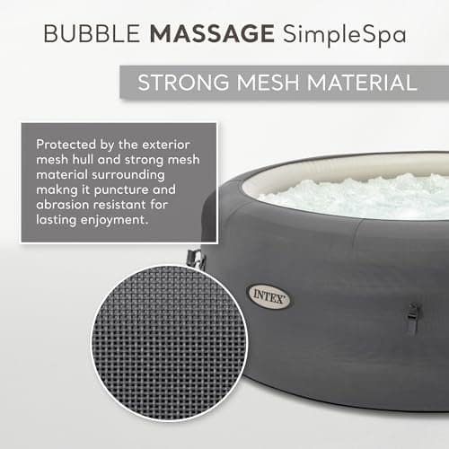 INTEX SimpleSpa Inflatable Hot Tub, 4 Person Jet Massage Spa with Built-in Pump