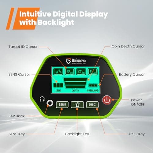 GoGonova Metal Detector for Adults & Kids, Kids Metal Detector, Waterproof Metal Detectors with High Accuracy Lightweight 8" Search Coil, All Metal & Disc Modes for Junior & Youth Gold Detector