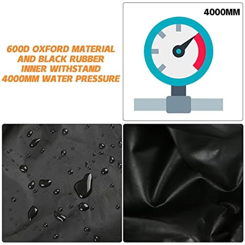 Riding Lawn Mower Cover with Bagger Attachment,Waterproof Heavy Duty Fits Up to 54”Mower Decks,600D Polyester Oxford UV and Water Resistant,Windproof Buckle Strapping Designed