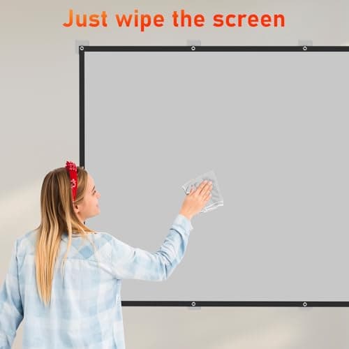 ALR Projection Screen, 4K Movie Projector Screen 16:9 HD Foldable Anti-Crease Portable Projector, Movies Screen for Home Theater Outdoor Indoor Support Double Sided Projection (120in Pro)