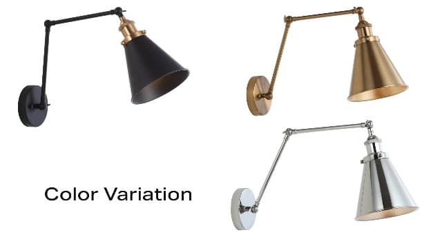 JONATHAN Y JYL7461A Rover 7" Farmhouse Industrial Adjustable Arm Metal LED Wall Sconce Rustic Bohemian 2700K LED 4W Bulb for Entryway Lobby Kitchen Bathroom Bedroom Living Room Hallway, Brass Gold