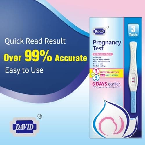DAVID Pregnancy Test 3 hcg midstream & 3 Test Sticks