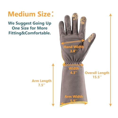 COOLJOB Thorn Proof Rose Pruning Garden Gloves for Women, Long Sleeve Padded Yard Work for Bush, Blackberry, Cactus, Heavy Duty/Puncture Resistant/Machine Washable, Medium, Yellow