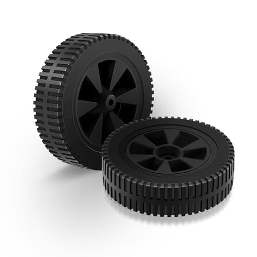 G437-0037-W1 Grill Wheels Replacement Parts for Charbroil Gas2coal 463344015 463436215 463347017 463343015 463376017 463432215 Kenmore 415.16123801 - Plastic Black 7 Inch BBQ Wheels 2PCS