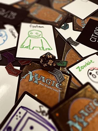 Citadel Black Dry Erase MTG Tokens Set of 50 Cards – with 2pcs Erasers, Reversible Reusable Double-Sided Universal Tokens Proxy Card, Magic: The Gathering
