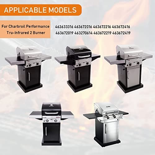 Hisencn Grill Grates for Charbroil Performance Tru-Infrared 2 Burner Gas Grill 463633316, 463672016 463672216, 463672416, 17 Inch Stamped Porcelain Steel Replacement Emitter Plates