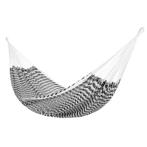 LazyDaze Hammocks Handwoven Outdoor Double Rope Mayan Hammock Bed, Tree Hammocks with Stand for Outside Patio Indoor Bedroom, hamacas para adultos, Navy